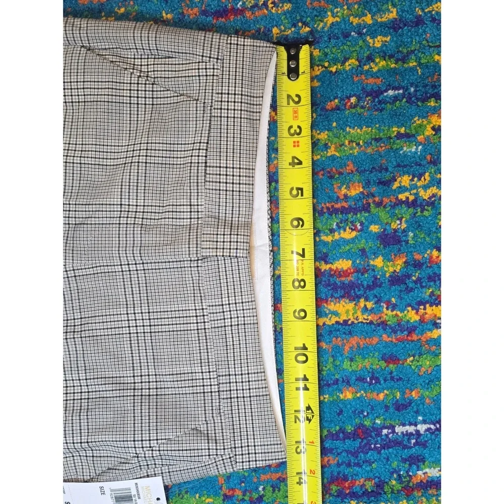 NWT MICHAEL KORS Women's Plaid Wool Blend Dress‎ Pants Size 00 Bone MSRP $195